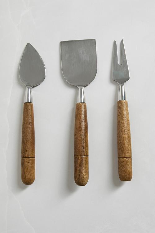 Wooden Cheeseknives set of 3 - Silver