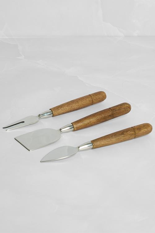 Wooden Cheeseknives set of 3 - Silver