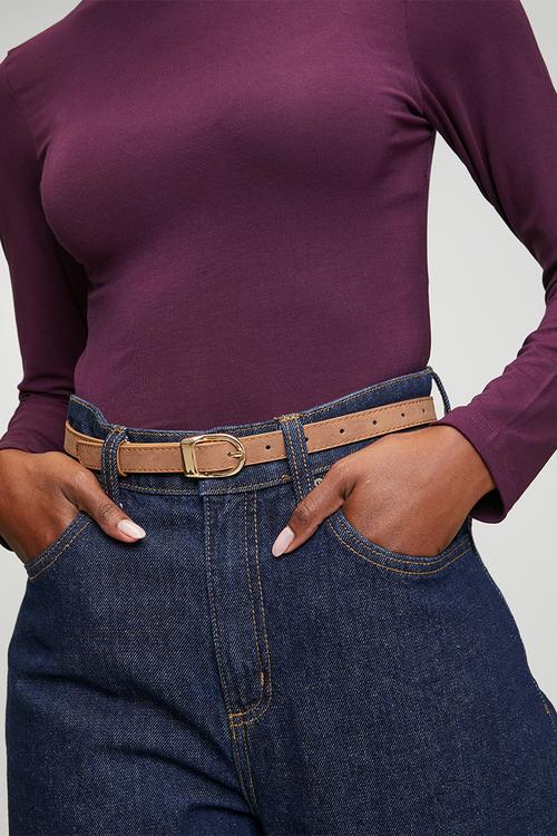 Billie Skinny Belt - Brown