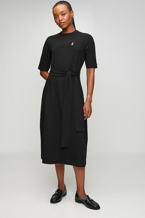 Wmn Melody Casual Wrap Dress - Black