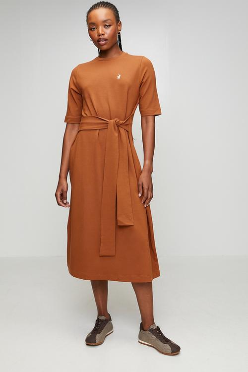 Wmn Melody Casual Wrap Dress - Clay