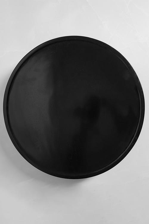 Round Wooden Décor Tray - Black