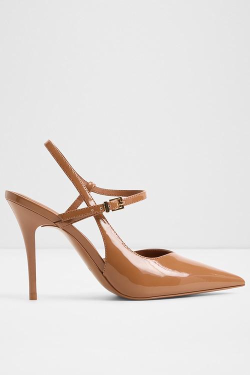 Vivenne ankle strap heel - medium brown