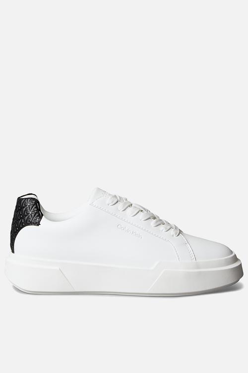 Chunky Cupsole Laceup Lth Bt Aop - Bright White/Black