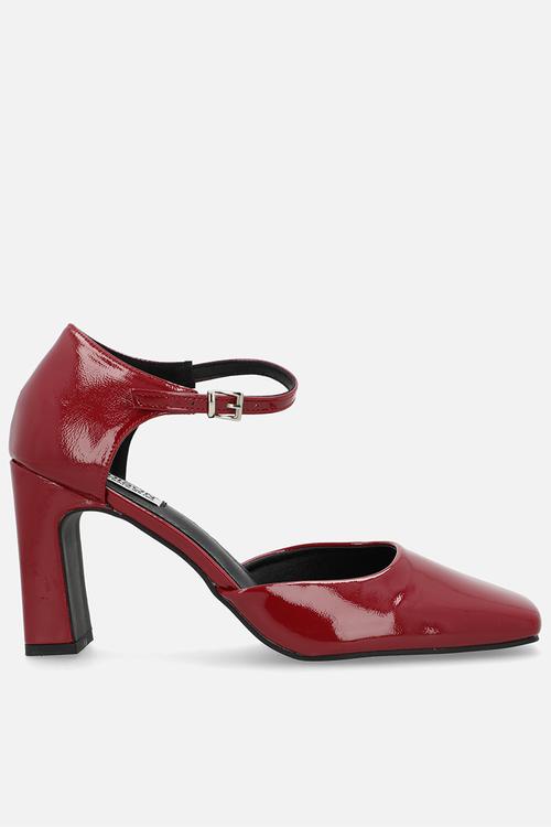 Odessa ankle strap heel - dark red