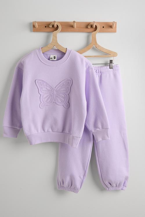 Sammy Oversized Crew & Relaxed Trackpant Pack - Vintage Lilac/Butterfly