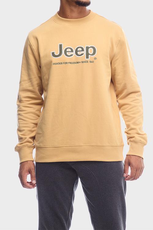 Applique Fleece Crewneck - Brown