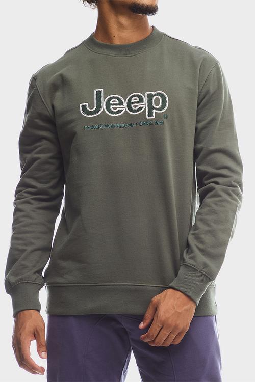 Applique Fleece Crewneck - Green