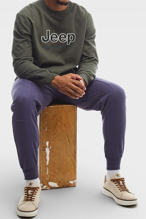 Applique Fleece Crewneck - Green