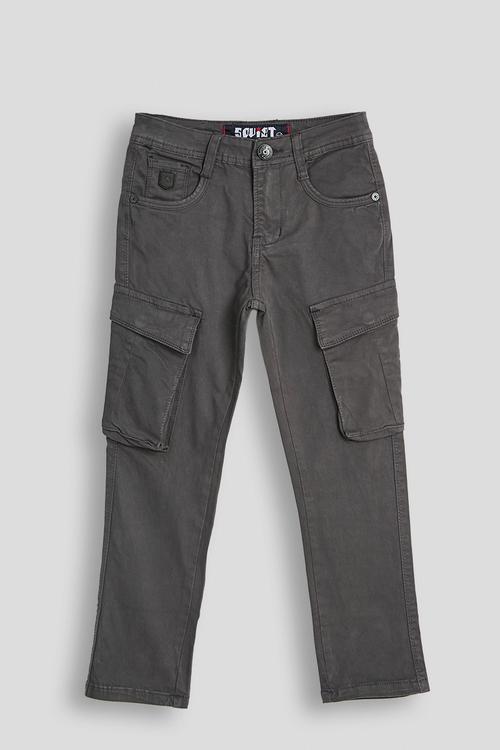 Boys Cotton Cargo Pants - Anthracite