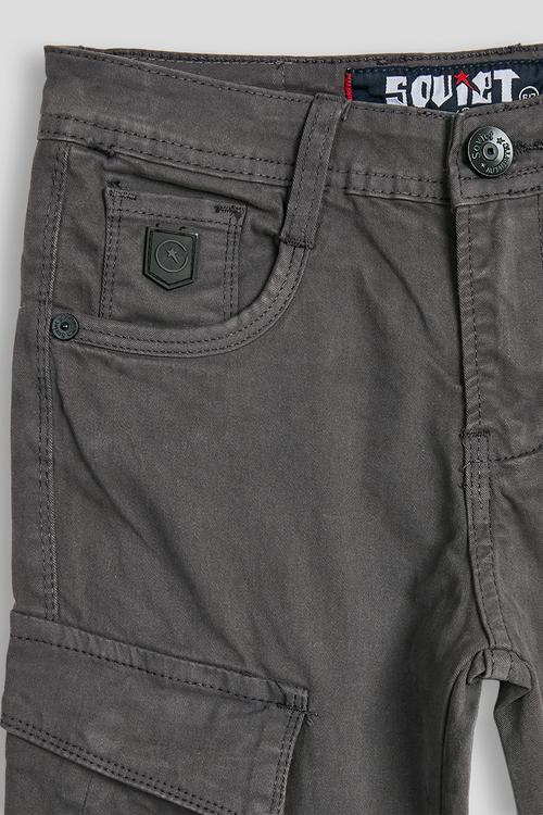 Boys Cotton Cargo Pants - Anthracite