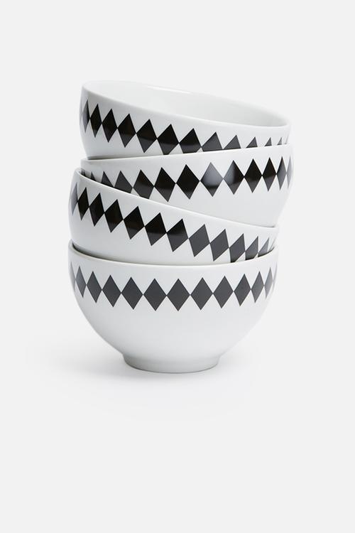 Geometric bowl set of 4 