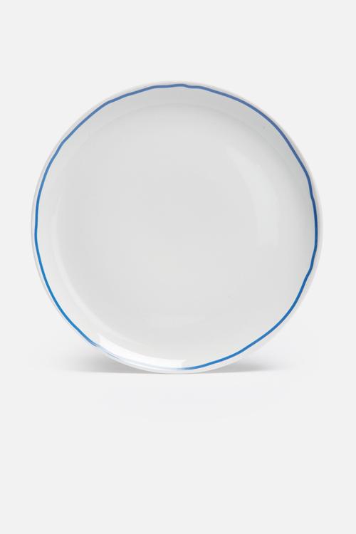 Blue edge dinner plate set of 4