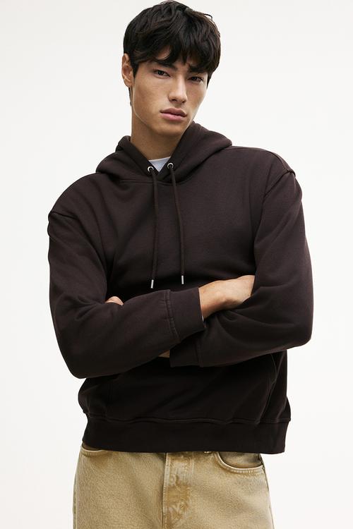 Loose fit hoodie - dark brown