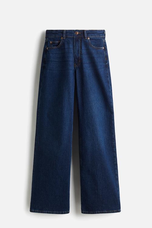 Wide high waist jeans - navy denim blue