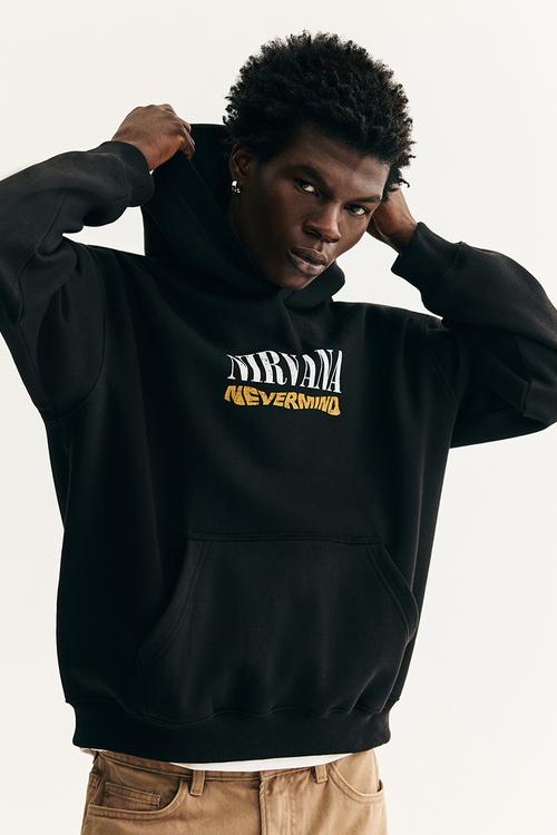 Loose fit hoodie - black/nirvana