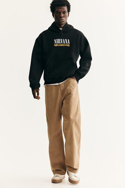 Loose fit hoodie - black/nirvana