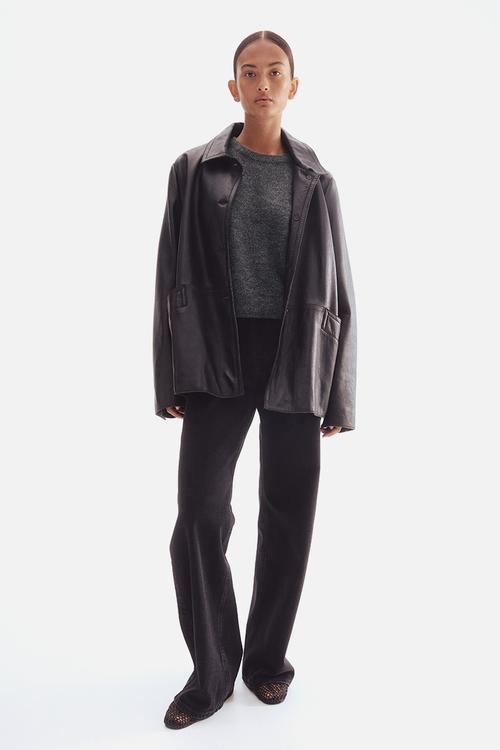 Fine-knit jumper - dark grey marl