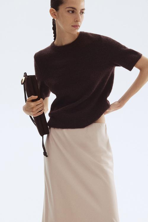 Fine-knit jumper - dark brown