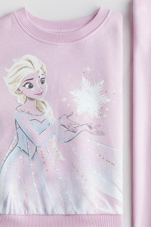 2-piece top and leggings set - light pink/frozen