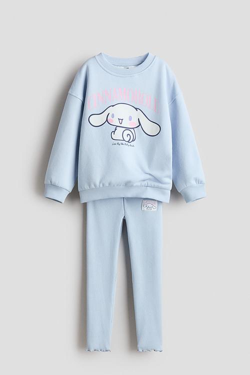 2-piece top and leggings set - light blue/cinnamoroll