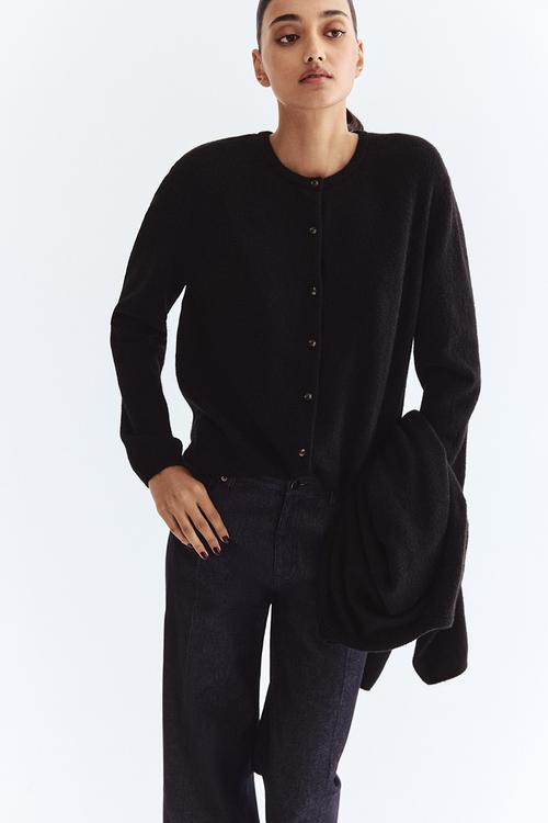 Loose-fit cardigan - black