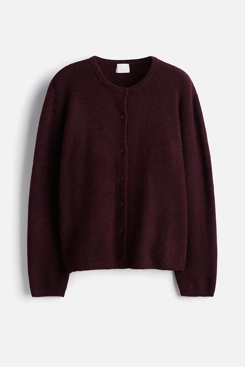 Loose-fit cardigan - burgundy