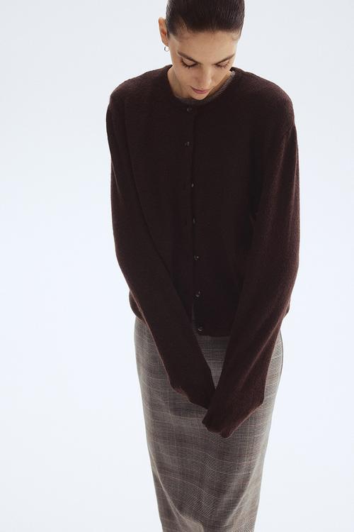Loose-fit cardigan - dark brown