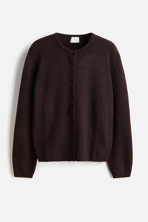 Loose-fit cardigan - dark brown
