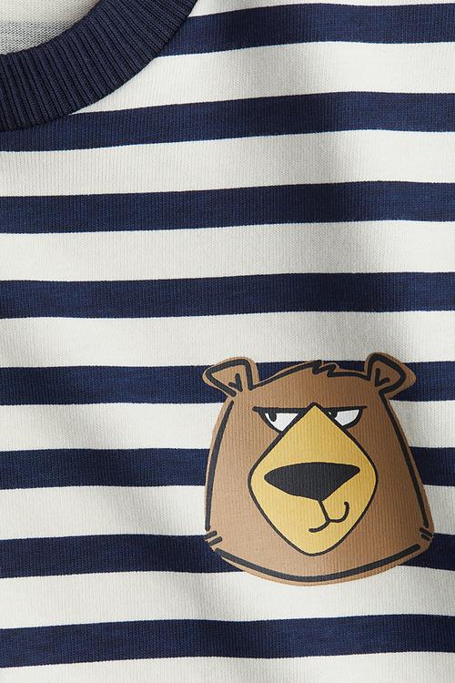 Printed t-shirt - navy blue/bear