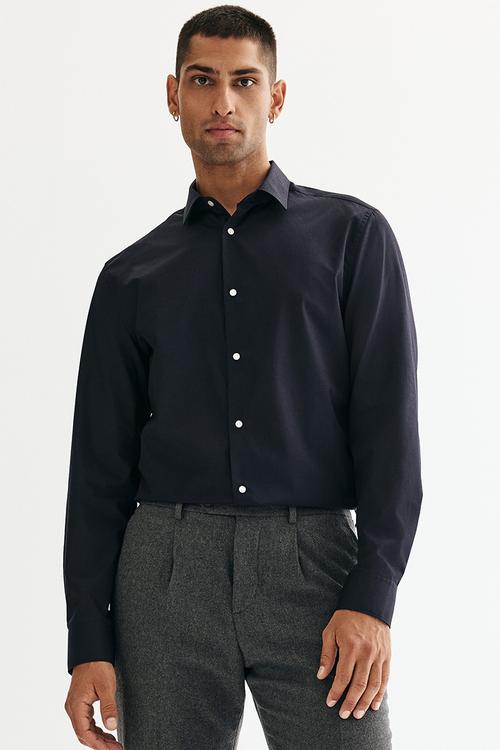Slim fit easy-iron shirt - blue