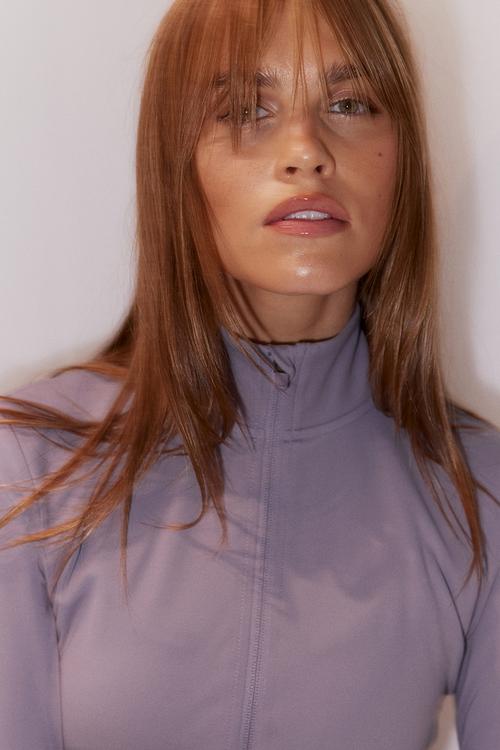 Zip-through sports jacket with softmove™ - frosty lilac