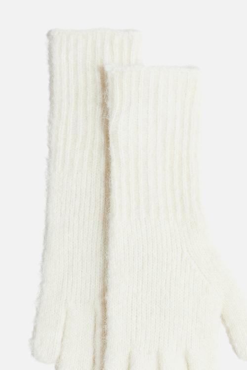 Knitted gloves - cream