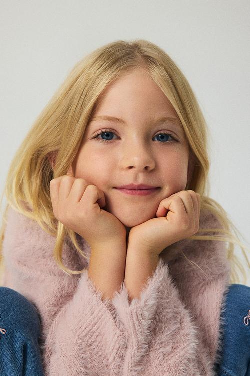 Brushed fine-knit jumper - pink