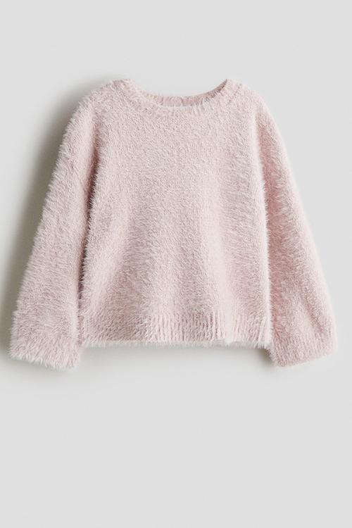Brushed fine-knit jumper - pink