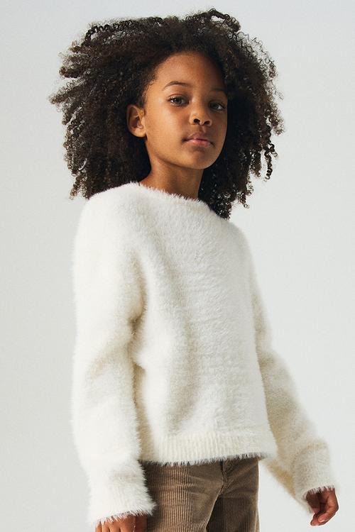 Fluffy cardigan - white - 1293272001