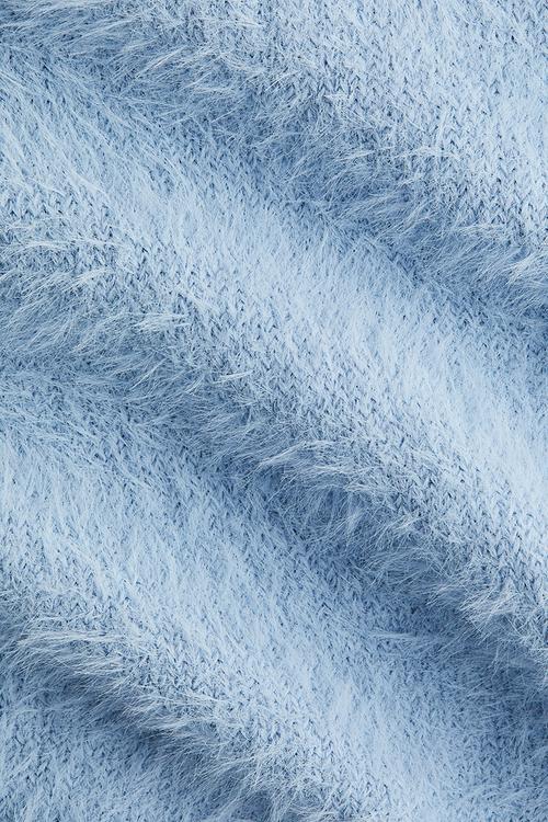 Brushed fine-knit jumper - light blue