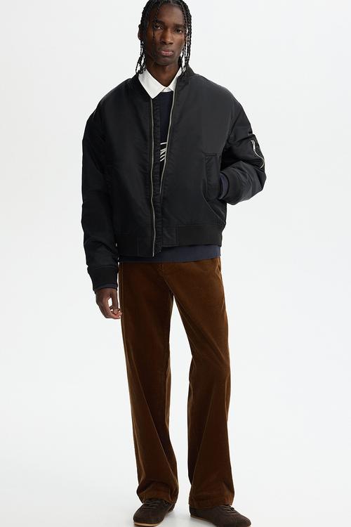 Relaxed fit corduroy trousers - dark brown
