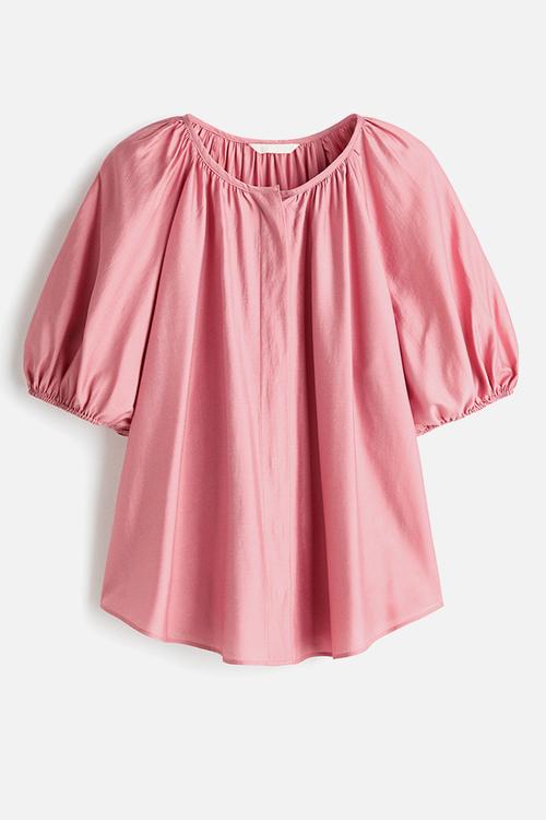 Balloon-sleeved blouse - pink