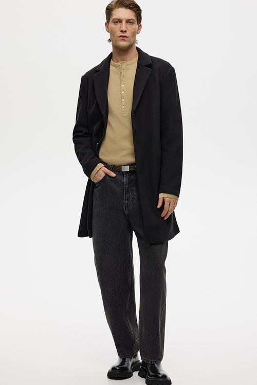 Single-breasted coat - black