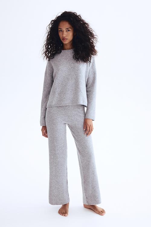 Knitted trousers - grey marl