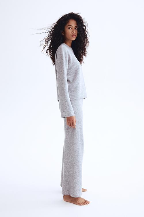 Knitted trousers - grey marl