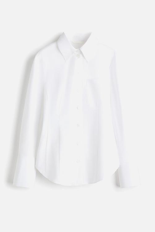 Fitted cotton shirt - white