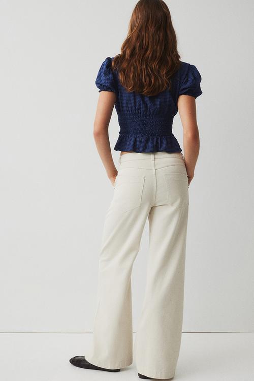 Cotton twill trousers - cream