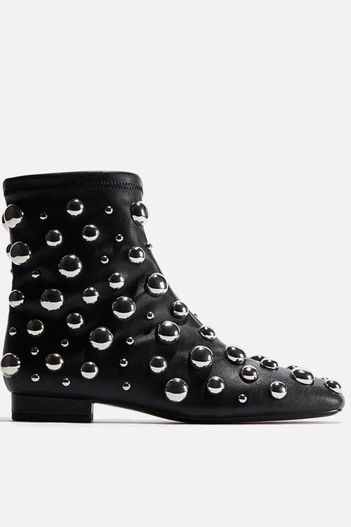 Studded ankle boots - black