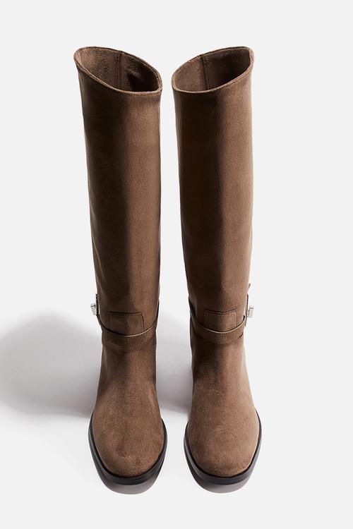 Strap-detail boots - taupe