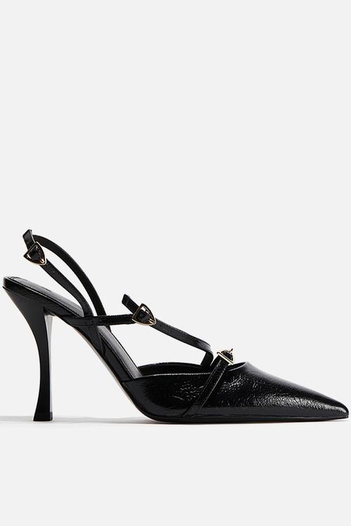 Slingback court shoes - black