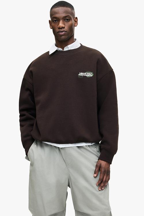 Loose fit printed sweatshirt - brown