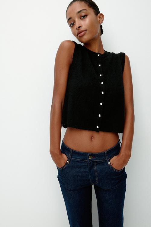 Knitted waistcoat - black