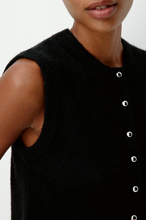 Knitted waistcoat - black